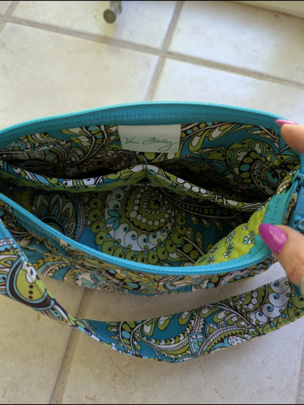 Vera Bradley Peacock Paisley Shoulder Bag - Picture 8 of 9